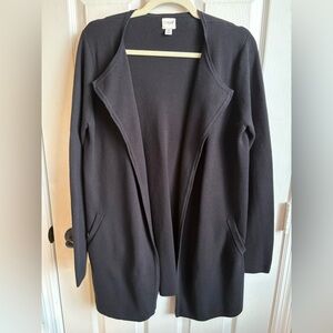 J. Crew Long Black Sweater Blazer, Size Small